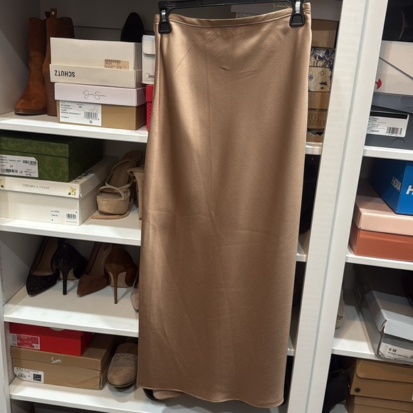 Trina Turk Gold Asymmetrical Wrap like Maxi Skirt - Picture 3 of 3